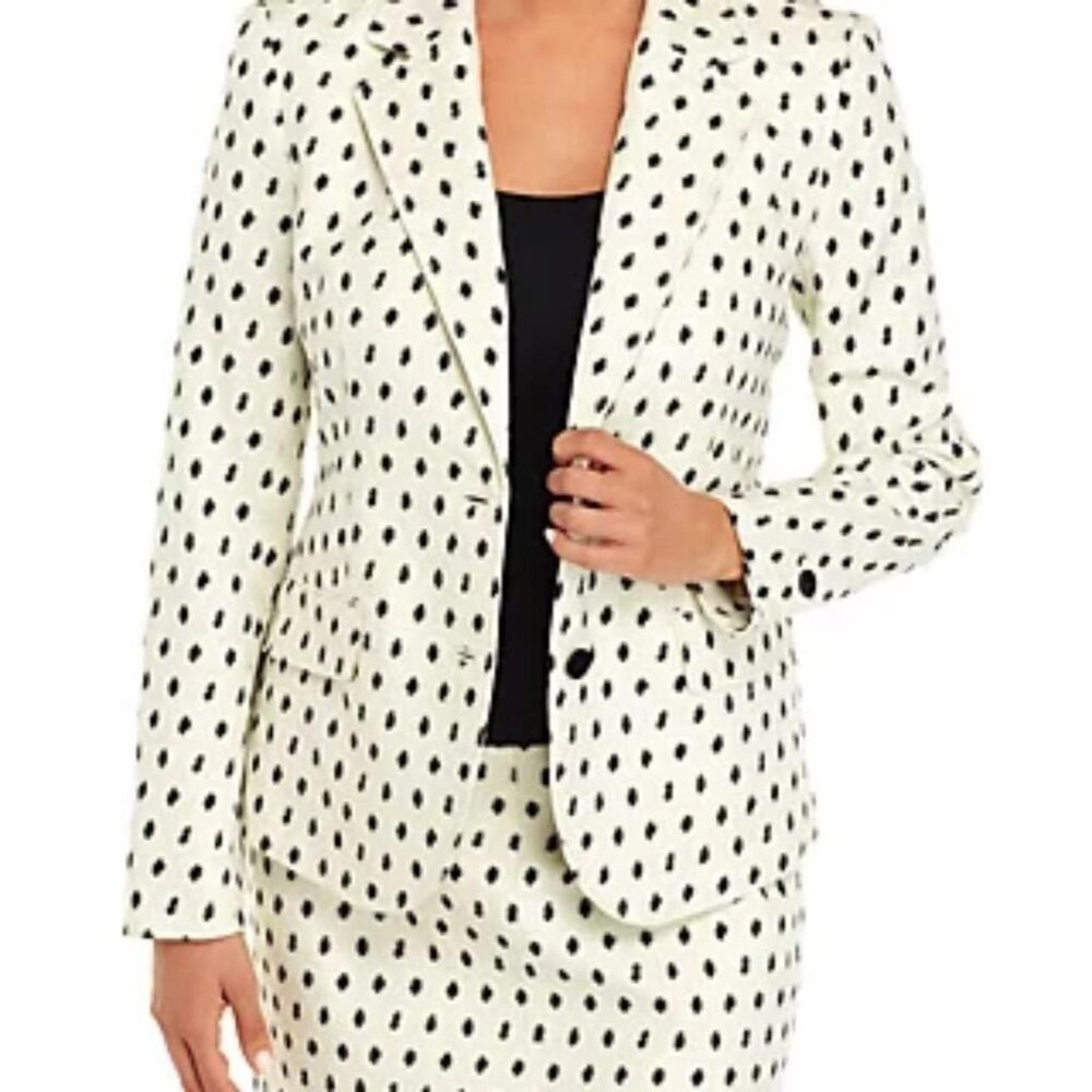 Anne Klein 2 Button Clip Dots Jacket suit